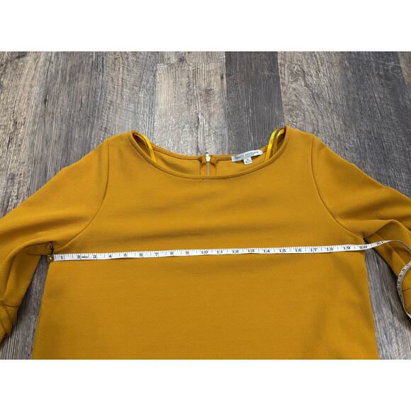 Green Envelope Los Angeles Mustard Bell Sleeve Blouse XL - Picture 3 of 6